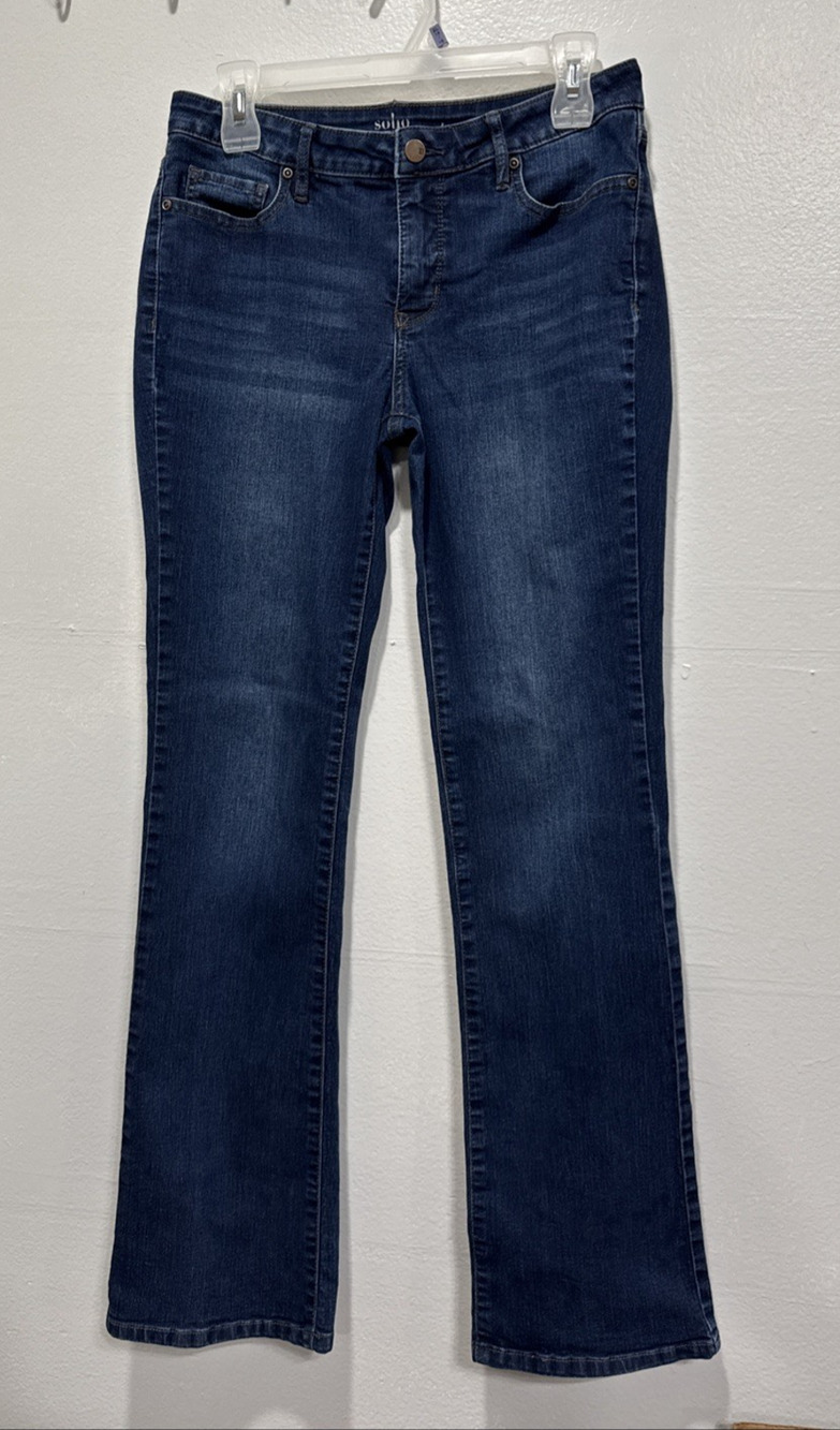 SOHO NY&C Jeans Womens Curvy Bootcut Blue Stretch Denim Pants Size 8 Casual